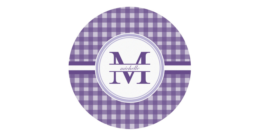 Custom Gingham Print Round Decal Personalized YouCustomizeIt