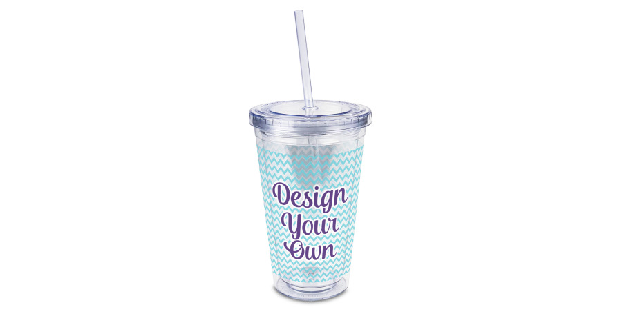 Custom Oz Double Wall Acrylic Tumblers With Lid Straw Full Print