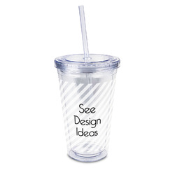 Glass Cup with lid and straw - 16oz