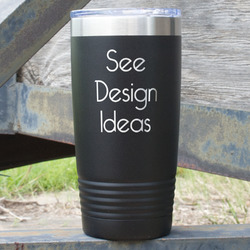 20 oz Stainless Steel Tumbler - Black - Double-Sided