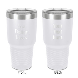 30 oz Stainless Steel Tumbler - White - Double-Sided