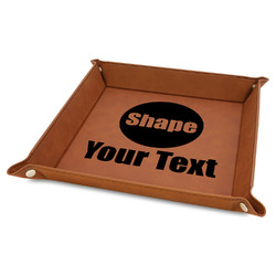Faux Leather Valet Tray - 9" x 9" - Rawhide