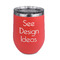 Stemless Stainless Steel Wine Tumblers - Coral - Single-Sided