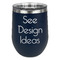 Stemless Stainless Steel Wine Tumblers - Navy - Double-Sided