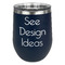Stemless Stainless Steel Wine Tumblers - Navy - Single-Sided