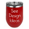 Stemless Stainless Steel Wine Tumblers - Red - Single-Sided