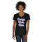 Women's V-Neck T-Shirts - Black - 3XL