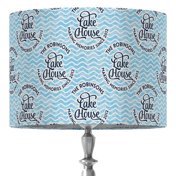 Custom Lake House #2 16" Drum Lamp Shade - Fabric (Personalized)