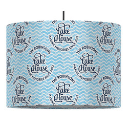 Lake House #2 16" Drum Pendant Lamp - Fabric (Personalized)