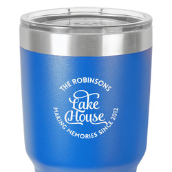 Lake House #2 30 oz Stainless Steel Tumbler - Royal Blue - Single-Sided (Personalized)