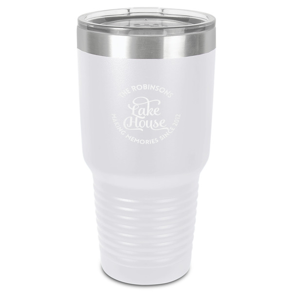 Custom Lake House #2 30 oz Stainless Steel Tumbler - White - Single-Sided (Personalized)