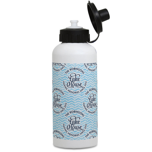 Custom Lake House #2 Water Bottles - Aluminum - 20 oz - White (Personalized)