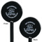 Lake House #2 Black Plastic 5.5" Stir Stick - Double Sided - Round - Front & Back