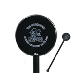 Lake House #2 5.5" Round Plastic Stir Sticks - Black - Single Sided (Personalized)