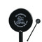 Lake House #2 Black Plastic 5.5" Stir Stick - Round - Closeup