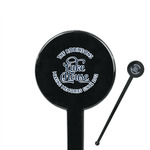 Lake House #2 7" Round Plastic Stir Sticks - Black - Single Sided (Personalized)