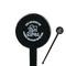 Lake House #2 Black Plastic 7" Stir Stick - Round - Closeup