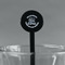 Lake House #2 Black Plastic 7" Stir Stick - Round - Main