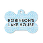 Lake House #2 Bone Shaped Dog ID Tag - Small (Personalized)