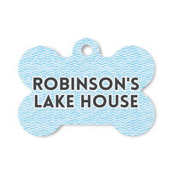 Lake House #2 Bone Shaped Dog ID Tag - Small (Personalized)