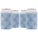 Lake House #2 Can Cooler (12 oz) - Set of 4 w/ Name All Over