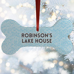 Lake House #2 Ceramic Dog Ornament w/ Name All Over