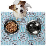 Lake House #2 Dog Food Mat - Medium w/ Name All Over