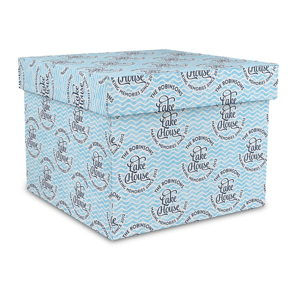 Custom Lake House #2 Gift Box with Lid - Canvas Wrapped - Large (Personalized)