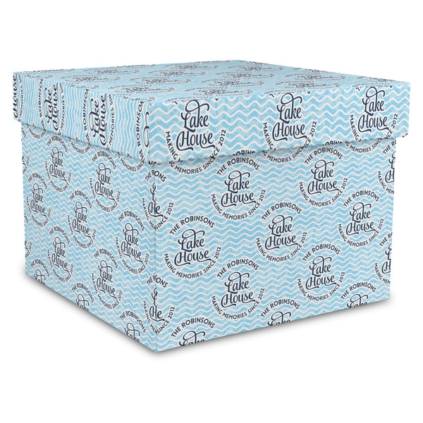 Custom Lake House #2 Gift Box with Lid - Canvas Wrapped - X-Large (Personalized)