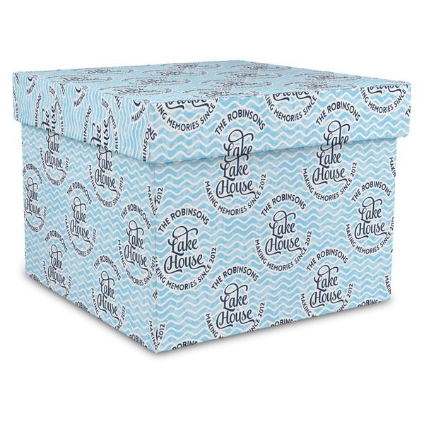 Custom Lake House #2 Gift Box with Lid - Canvas Wrapped - XX-Large (Personalized)