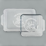 Lake House #2 Set of Glass Baking & Cake Dish - 13in x 9in & 8in x 8in (Personalized)