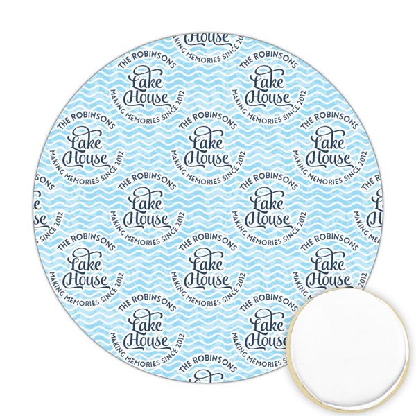 Custom Lake House #2 Printed Cookie Topper - Round (Personalized)