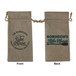 Lake House #2 Large Burlap Gift Bag - Front & Back (Personalized)