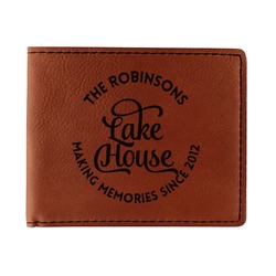 Lake House #2 Leatherette Bifold Wallet - Double Sided (Personalized)