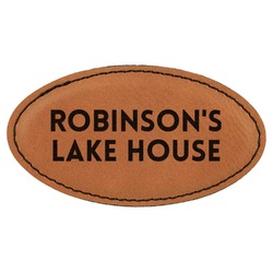 Lake House #2 Leatherette Oval Name Badge with Magnet (Personalized)