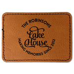 Lake House #2 Faux Leather Iron On Patch - Rectangle (Personalized)