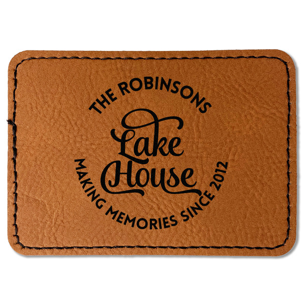 Custom Lake House #2 Faux Leather Iron On Patch - Rectangle (Personalized)