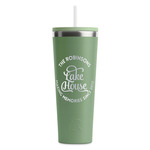 Lake House #2 RTIC Everyday Tumbler with Straw - 28oz - Light Green - Double-Sided (Personalized)