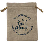 Lake House #2 Medium Burlap Gift Bag - Front (Personalized)