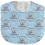 Lake House #2 Velour Baby Bib w/ Name All Over