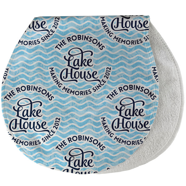 Custom Lake House #2 Burp Pad - Velour w/ Name All Over