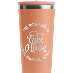 Lake House #2 RTIC Everyday Tumbler with Straw - 28oz - Peach - Single-Sided (Personalized)