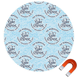 Lake House #2 Round Car Magnet - 6" (Personalized)