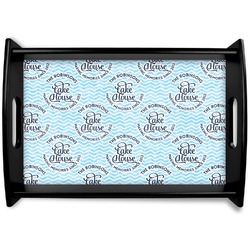 Lake House #2 Black Wooden Tray - Small (Personalized)