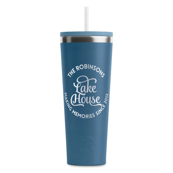 Custom Lake House #2 RTIC Everyday Tumbler with Straw - 28oz (Personalized)