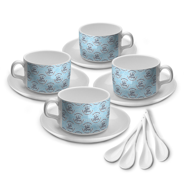 Custom Lake House #2 Tea Cup - Set of 4 (Personalized)