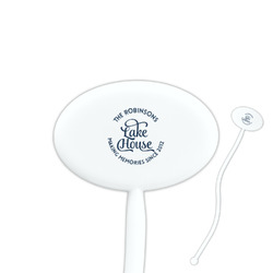 Lake House #2 7" Oval Plastic Stir Sticks - White - Single Sided (Personalized)
