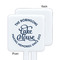 Lake House #2 White Plastic Stir Stick - Single Sided - Square - Approval