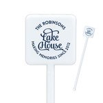 Lake House #2 Square Plastic Stir Sticks - Double Sided (Personalized)