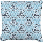 Lake House #2 Faux-Linen Throw Pillow 16" (Personalized)